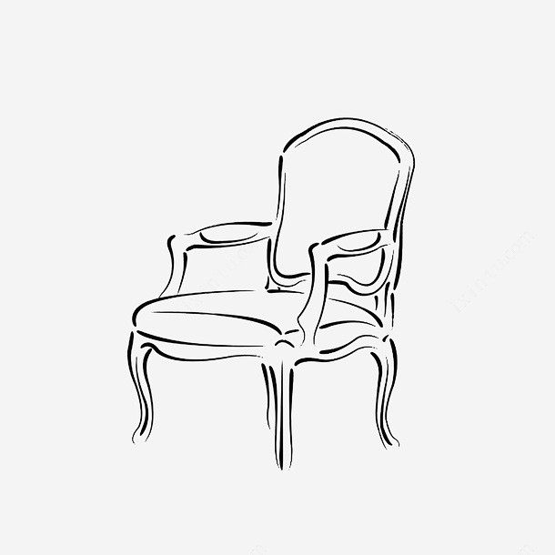 简笔手绘椅子高清素材家具简笔简笔手绘椅子线稿图黑色线条元素免抠