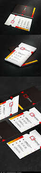 竖版红黑色经典名片设计_名片设计/二维码名片图片素材