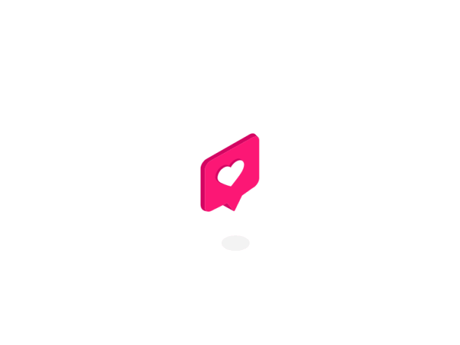 animation button gif heart icon like pink bubble isometric动效