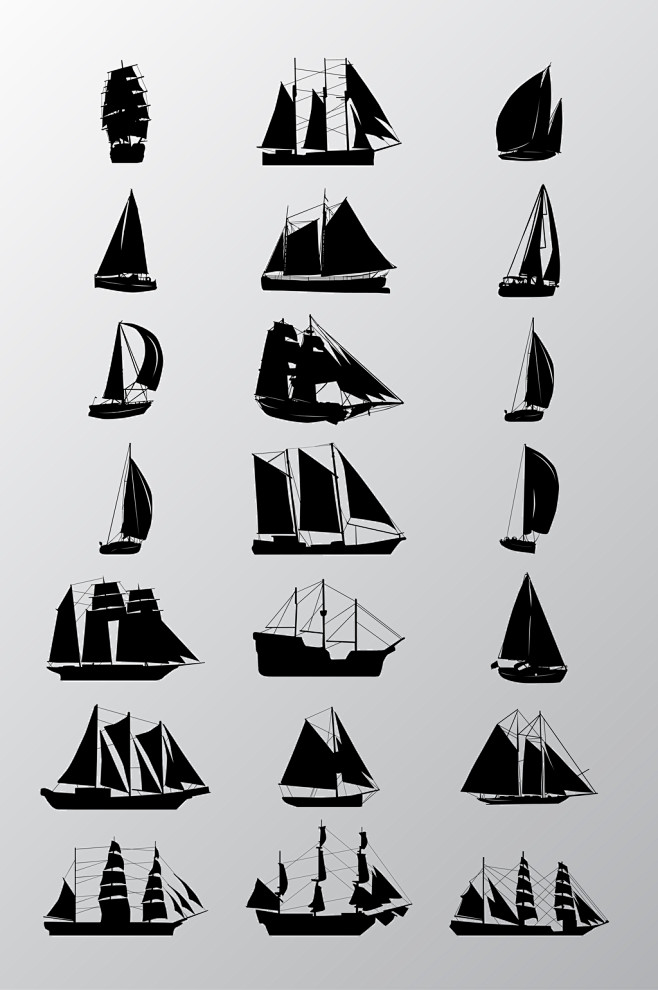 海盗船剪影图片