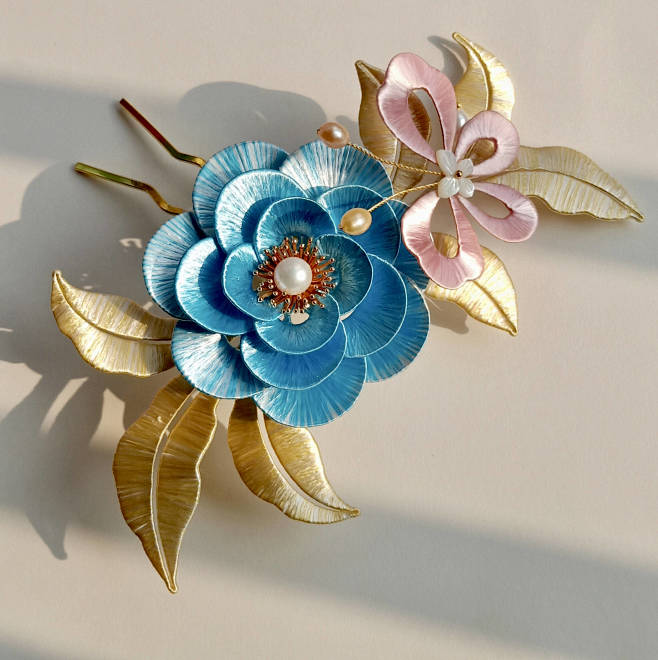 安之尧蝶戏汉服缠花发饰缠花发簪春仔花配饰古风饰品淘宝网