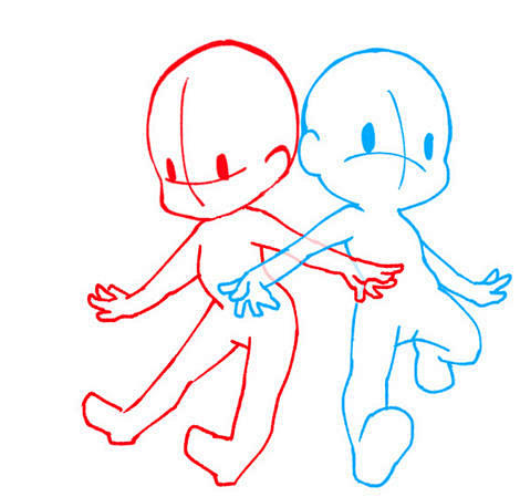 情侣cp双人两人姿势人体结构绘画参考