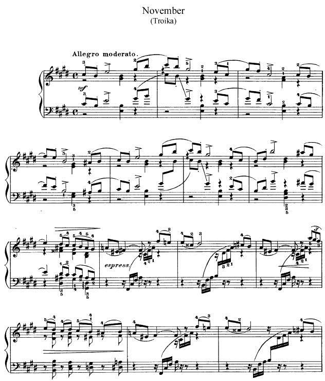 柴可夫斯基四季十一月雪撬op37ano11原版带指法乐谱淘宝网