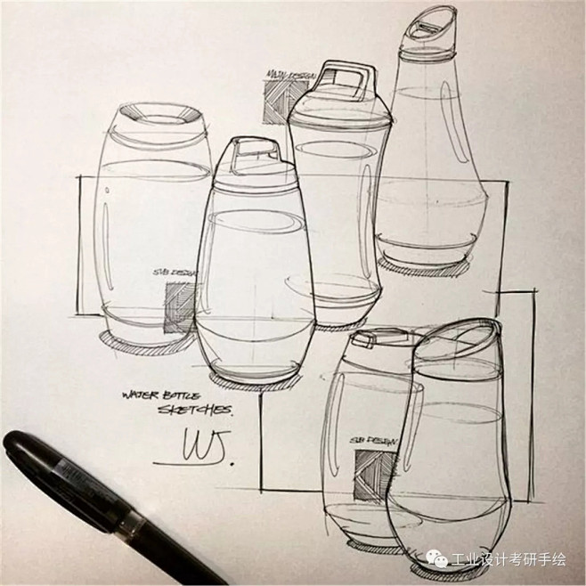 创意水杯设计 手绘图图片