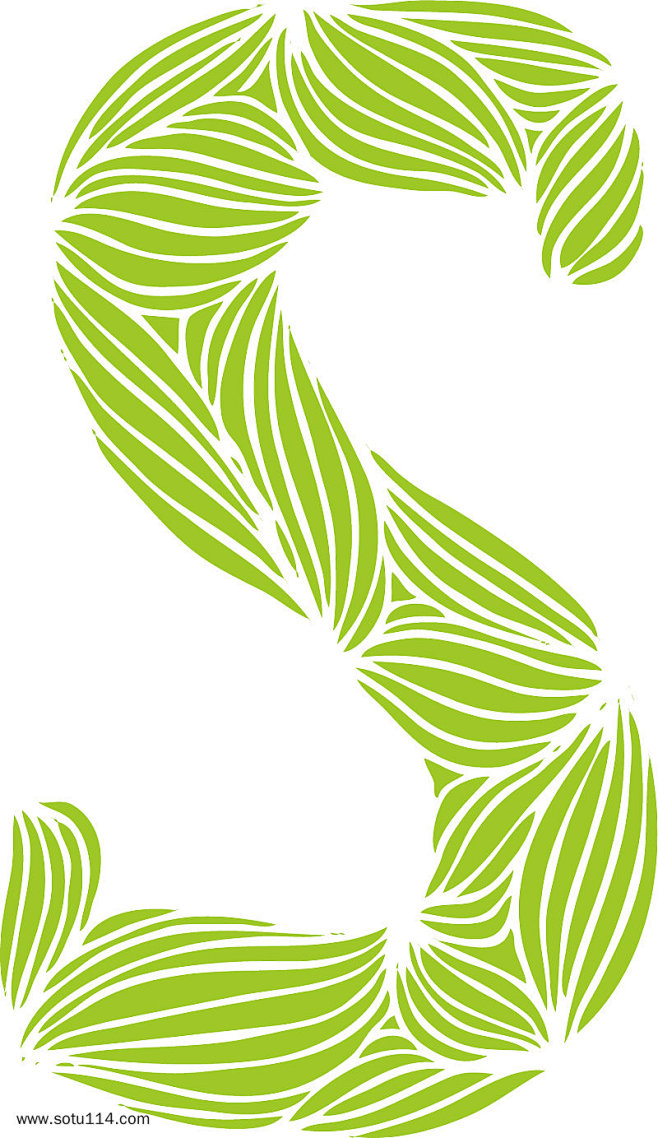 绿色条纹英文字体字母s图片png免抠元素字体元素背景装饰免扣图片设计