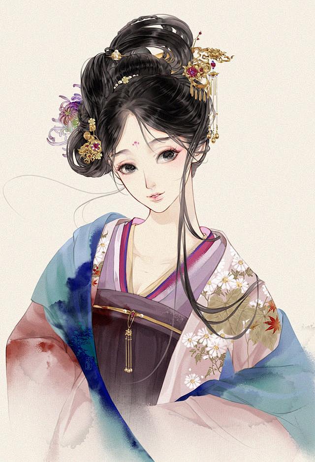 10:14:12古风二次元,动漫少女漫画,古风插画绘画—古装女彦力同采自