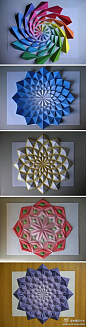 五彩缤纷的立体几何折纸花朵，来自日本艺术家Kota Hiratsuka