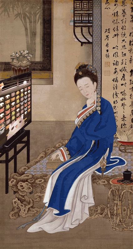 故宫十二美人图美人放大招附动图