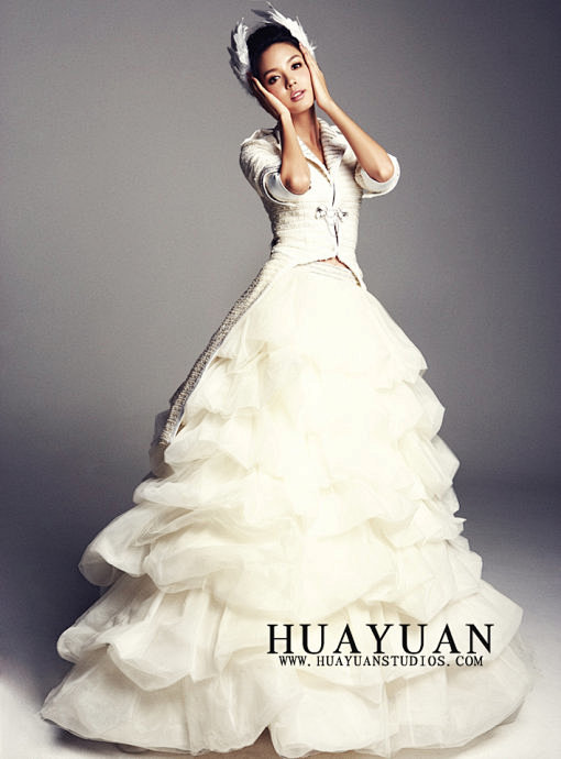 世界小姐张梓琳的纯美婚纱图