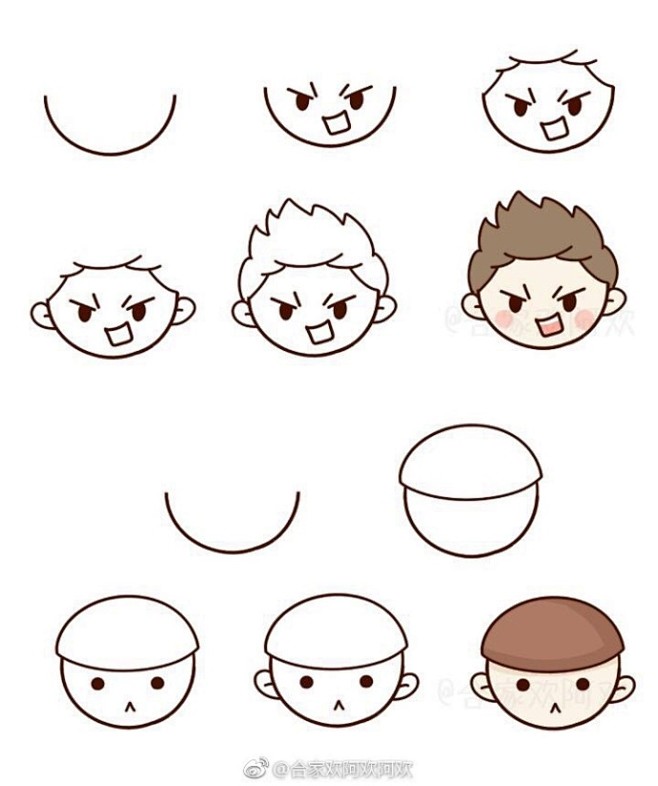 用圆形画出的简笔画小头像67676767
