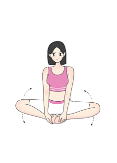 马甲线健身塑形瑜伽运动 可爱女孩美女 卡通手绘漫画