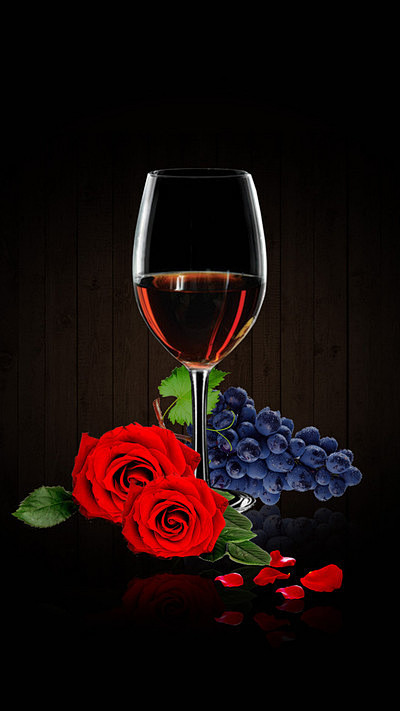 红酒与酒杯的图片唯美图片