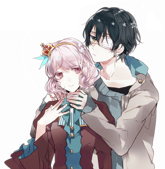 动漫情侣双人男女校园底图