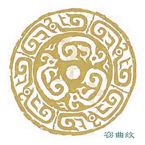 青铜器纹饰窃曲纹图章橡皮章圆章纹章