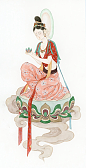佛教壁画人物手绘图片