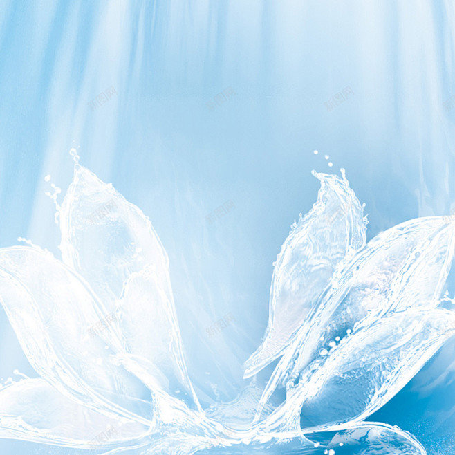 白色飞溅水花化妆品psd主图背景蓝色背景飞溅水花背景设计图片免费