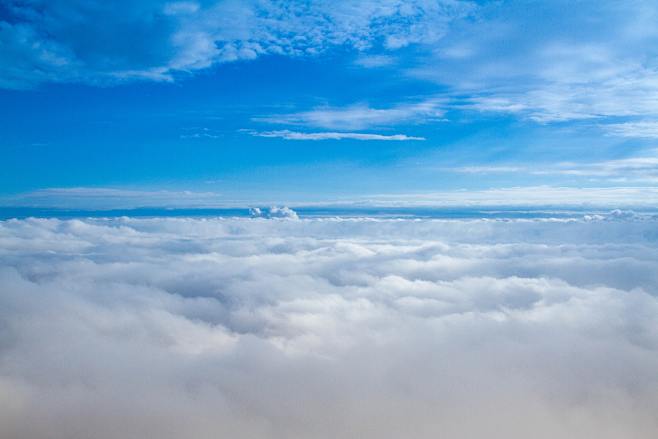 藍天白雲天空雲海背景素材