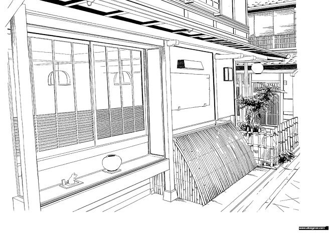 漫画常用背景线稿素材住宅街景优动漫动漫创作支援平台