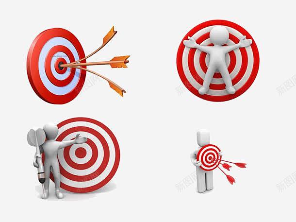 3d小人箭靶平面电商创意素材