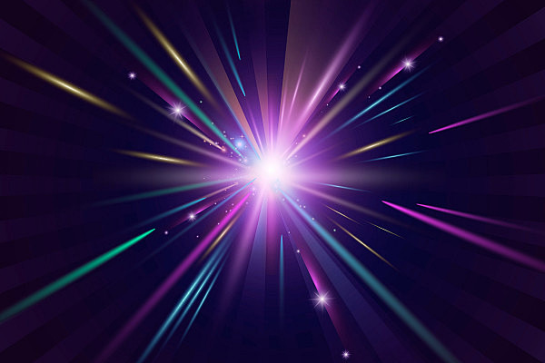 烟花状光效光晕光线梦幻炫酷渐变png素材