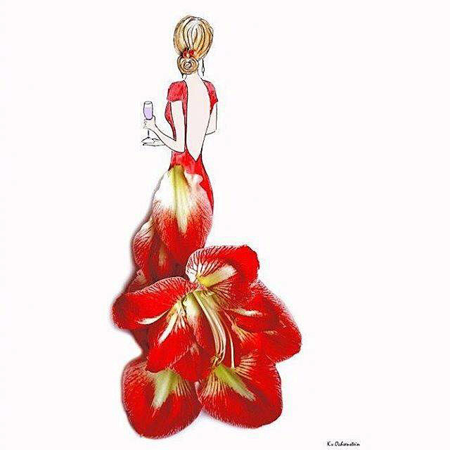 创意插画— 鲜花美人