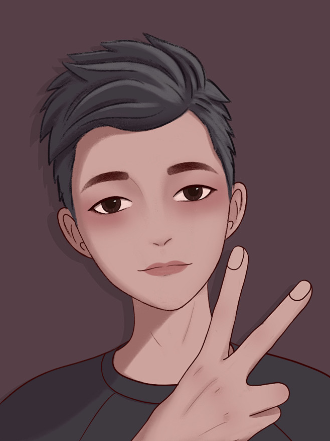 男生插画头像