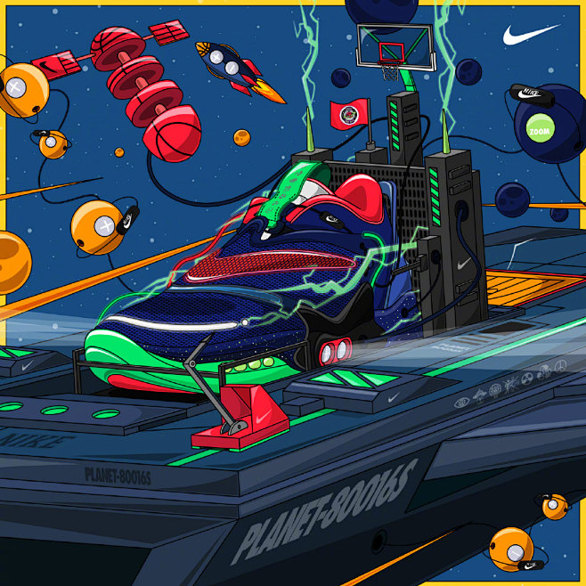 nikebasketballtheplanetofhoops篮球之星系列插画