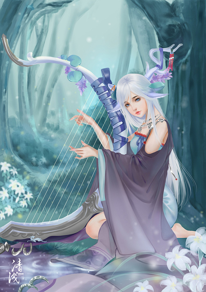 神都夜行录同人鹿蜀s清浅s同人作品涂鸦王国插画