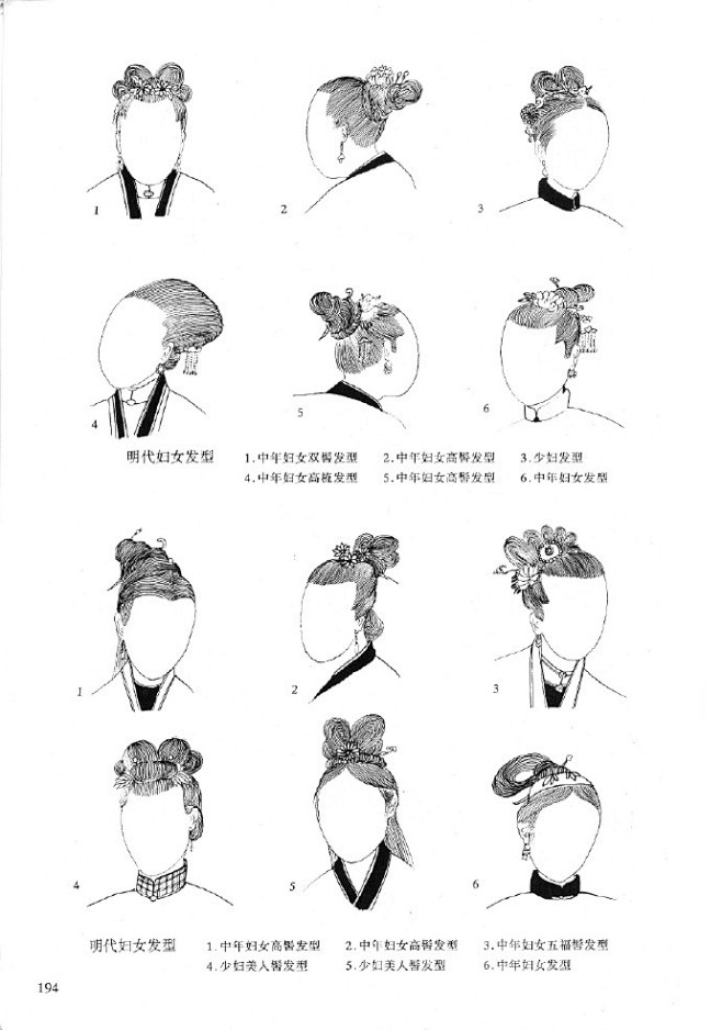 明代妇女儿童发型