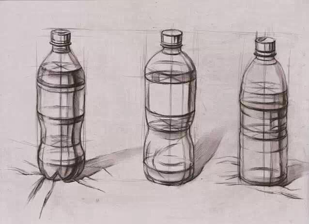 矿泉水瓶素描结构图图片