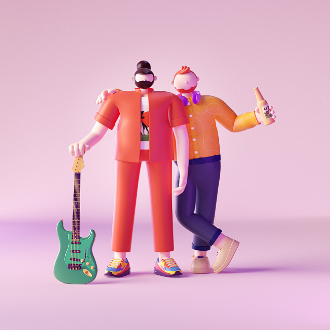 c4d卡通人物角色c4d标题参考c4d视觉参考长脸叔作品收集