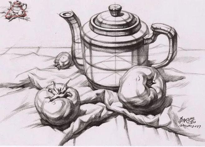看一遍提高10分的结构静物素描图超有用第1220天广二模结束以后发现