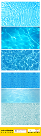清凉夏日蓝色水波纹水元素高清海报素材