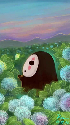 弯弯的花瓣采集到作品背景采集 采集 duitang.com 千与千寻无脸男