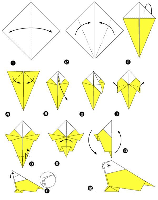 可愛的摺紙小鸚鵡動物摺紙教程