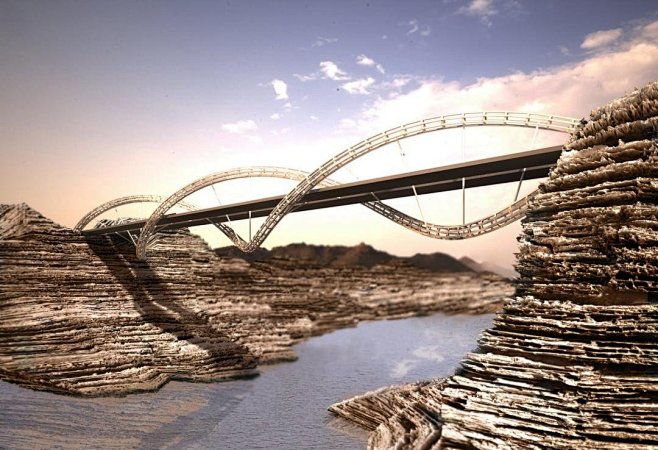 现代创意景观桥设计图集丨城市人行步行观景桥梁丨曲线钢结构悬索悬挑