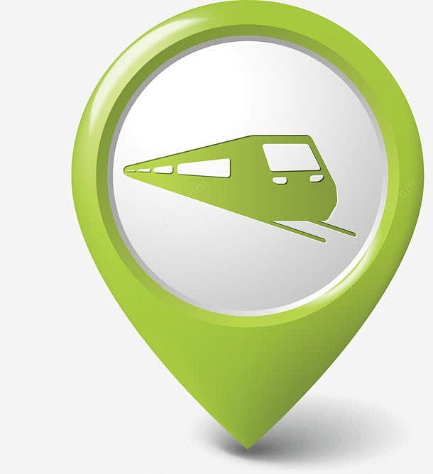 绿色动车定位导航栏图标创意素材