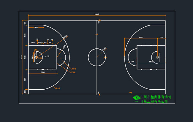 蓝球场架与篮球场画线图片