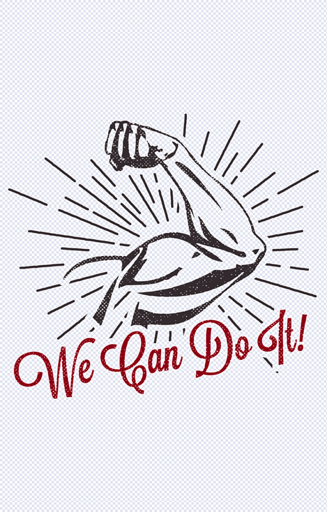 肌肉力量矢量光芒手臂口号健身效果健身房logo卡通元素手绘卡通