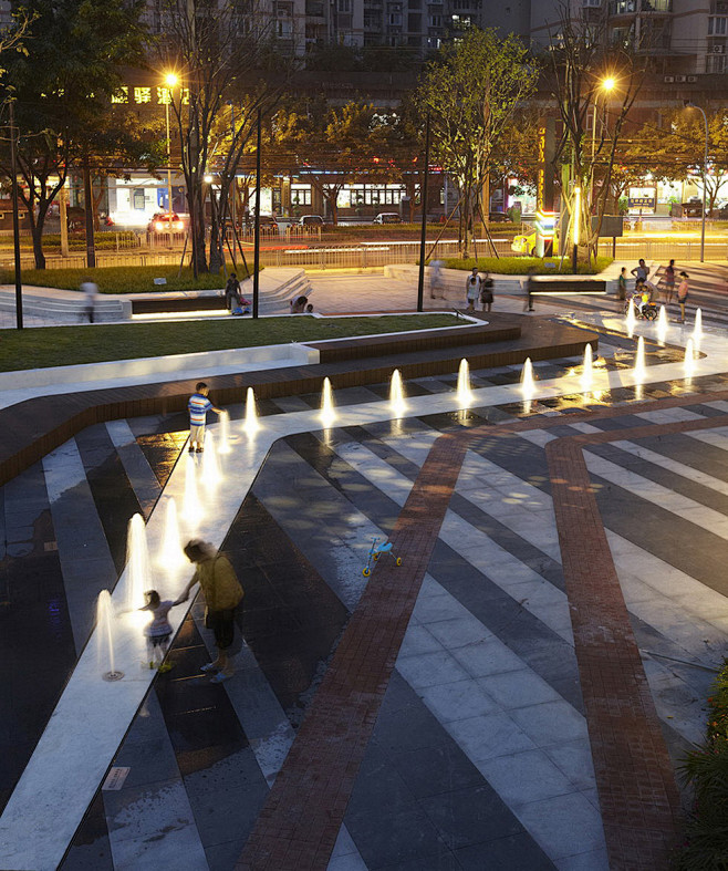 旱喷广场及广场休息平台休憩平台商业景观景观设计图图加加