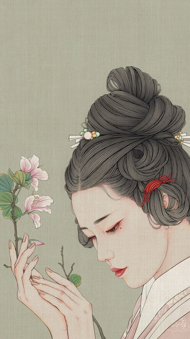 古风绘画古风古风插画古风美图一字排开的美人画的很细致传神br千景绘