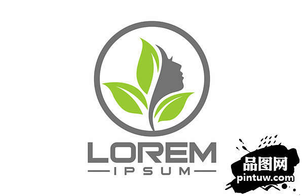 女性logo人物标志椰子树树叶标志