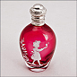 Mary Gregory纯银瓷釉红色玻璃香水瓶。