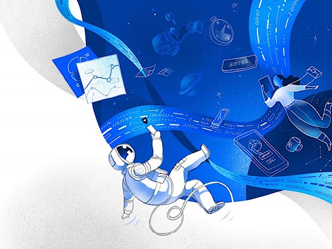插画科技蓝