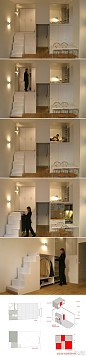 设计师 Beriot Bernardini Arquitectos的白色简约微型LOFT，小户型公寓必备神器