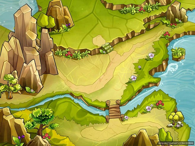 新提醒一批q版卡通场景地图74p原画资源下载区cg游麟网游戏美术学习