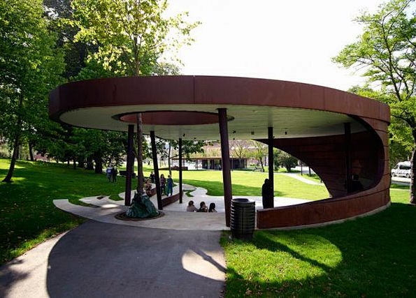 丹麦maria城市公园圆形简约廊架