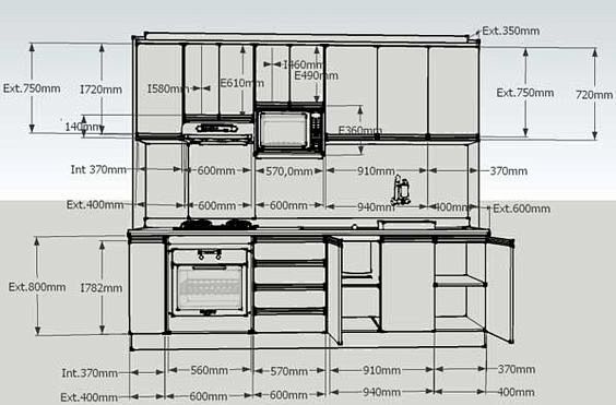 设计参考知识必看厨房橱柜的各种尺寸参考图