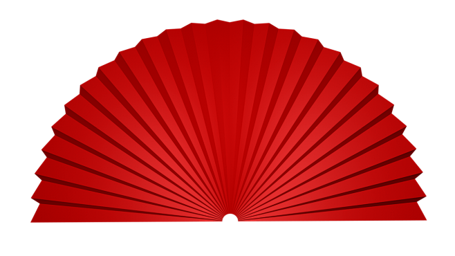 c4d练习红色纸扇扇子