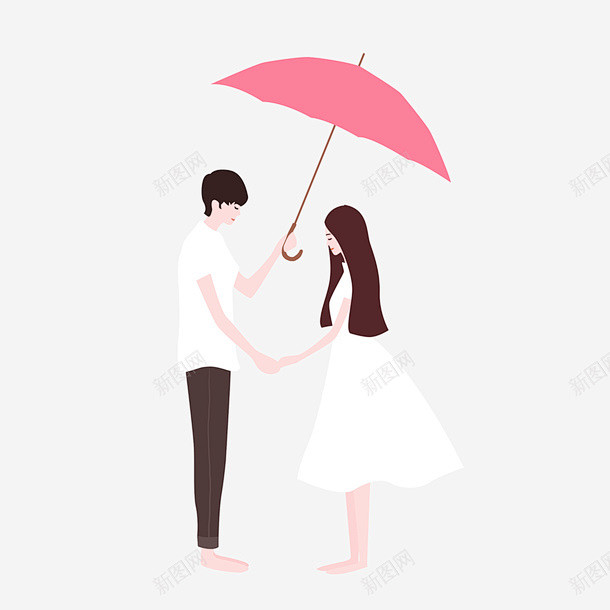 情侣头像一男一女打伞图片